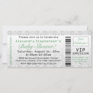 Baby shower vert neutre pour les femmes Invitation