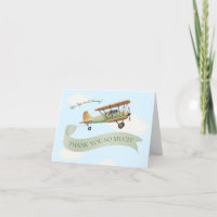Baby shower Vintage avion Merci