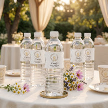 Baby-Shower-Wasserflaschen-Etiketten | Golden Retr