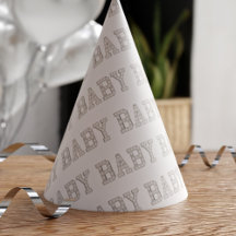 Baby Shower White Pack mit 12 Party Hats aus Papie