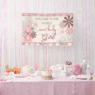 Baby Shower Willkommen auf dem Banner der Welt