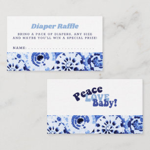 Baby-Shower-Windel-Raffle-Tie-Dye-Blau-Shibori Begleitkarte
