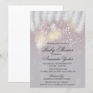 Baby Shower Winter Snowflake Einladung