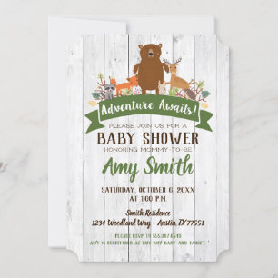 Baby shower Woodland Automne Rustique Invitation