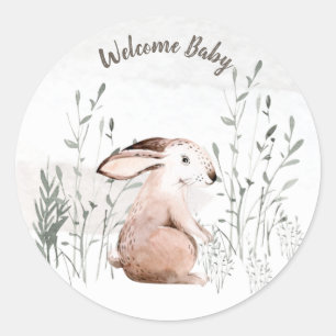 Baby Shower Woodland Tiere Runder Aufkleber