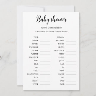 Baby Shower Word Unscramble Game, Printable  Einladung