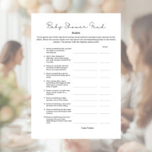 Baby Shower Zank-Spiel mit Antworten