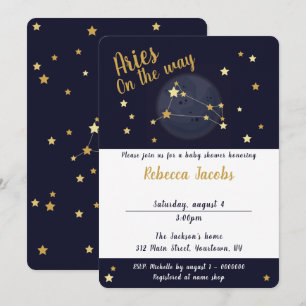 Baby shower zodiac Aries Invitation