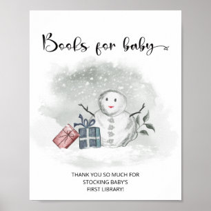 Baby showers d'hiver Livres pour bébé Poster