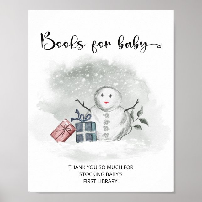 Baby showers d'hiver Livres pour bébé Poster (Devant)