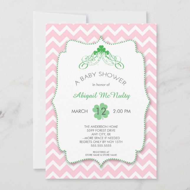 Baby showers Invitations de la Saint Patrick (Devant)