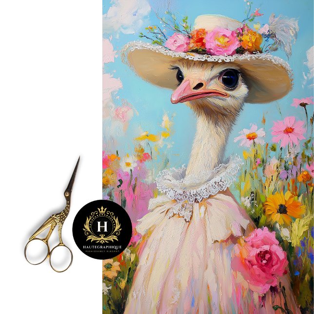 Baby Showfeder Ostrich Floral Decoupage Seidenpapier (Von Creator hochgeladen)