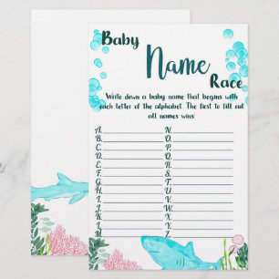 Baby Showgame Card Kindernamensrennen Briefpapier