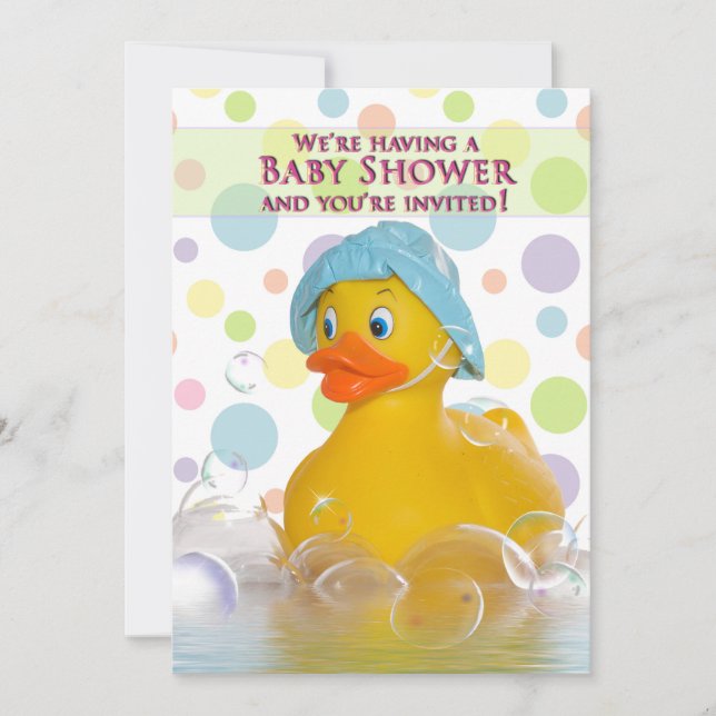 BABY SHOWING INVITATION - DUCKY UND BUBBLES EINLADUNG (Vorderseite)