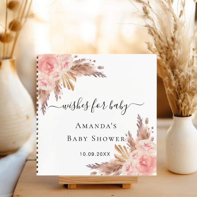 Baby Showpampas Rose wünscht Gästebuch Notizbuch (Von Creator hochgeladen)