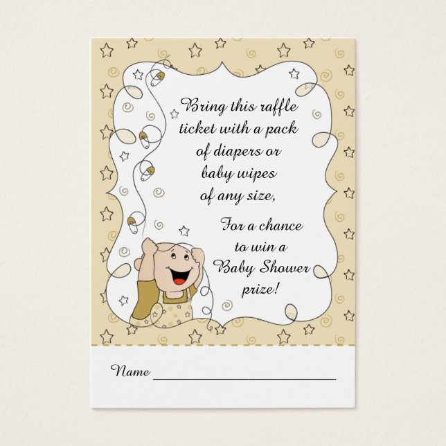 Baby Showschläger Ticket/Gold Stars Baby (Vorderseite)