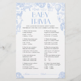 Baby Showspiele Extravagant Baby Trivia Game Card