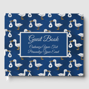 Baby Showstorch Navy Blue Personalisiert Gästebuch