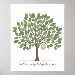 Baby Signature Baum - Groß - Grün Poster