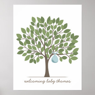 Baby Signature Tree – Groß – Blau Poster