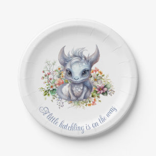 Baby Silver Dragon Baby Dusche Pappteller