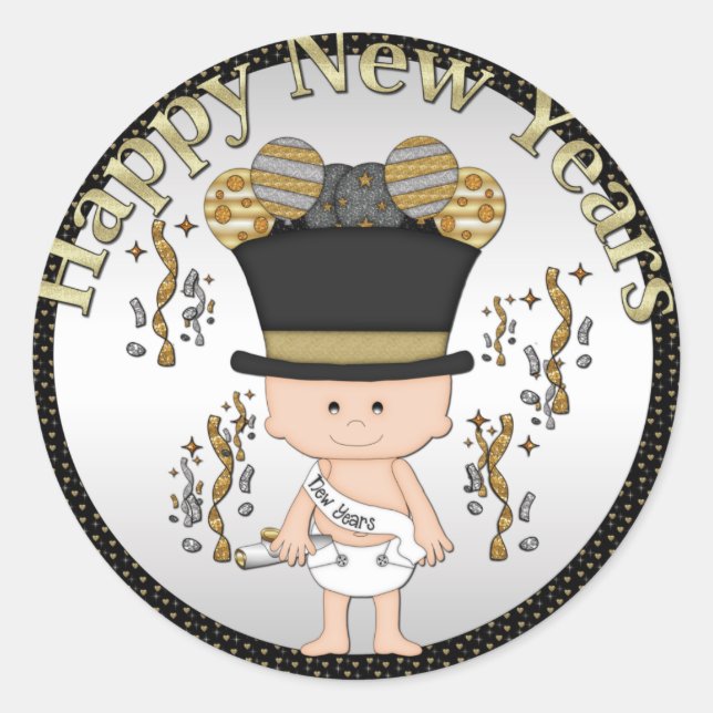 Baby Silvester Holiday Aufkleber (Vorderseite)