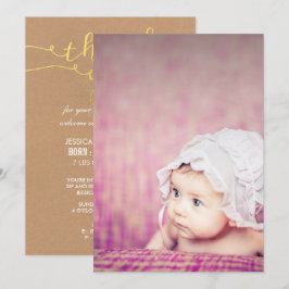 Baby Sip & See Thank You Birth Announcement Einladung