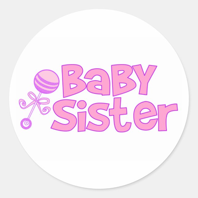 Baby Sister Runder Aufkleber (Vorderseite)