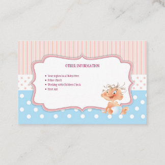 Baby sitters, Business card  Visitenkarte