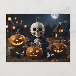 Baby Skeleton in Pumpkin Patch Postkarte