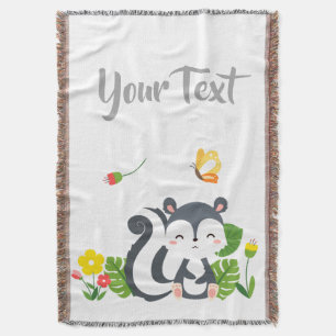 Baby Skunk, Butterfly & Blume Decke