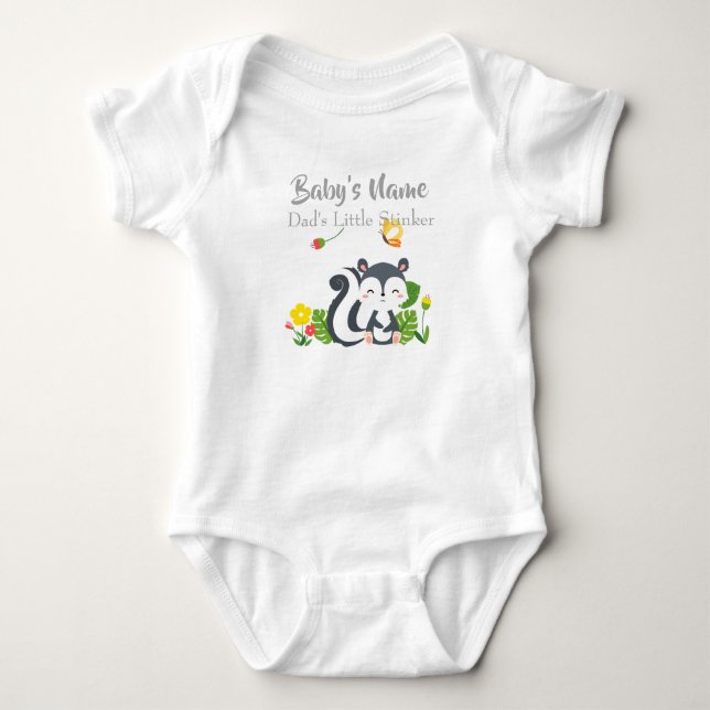 Baby Skunk, Butterfly & Blume Strampler (Vorderseite)