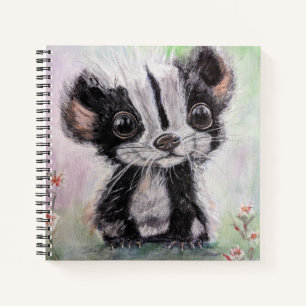 Baby Skunk Custom 8.5" x 8.5" SpiralNotebook Notizbuch