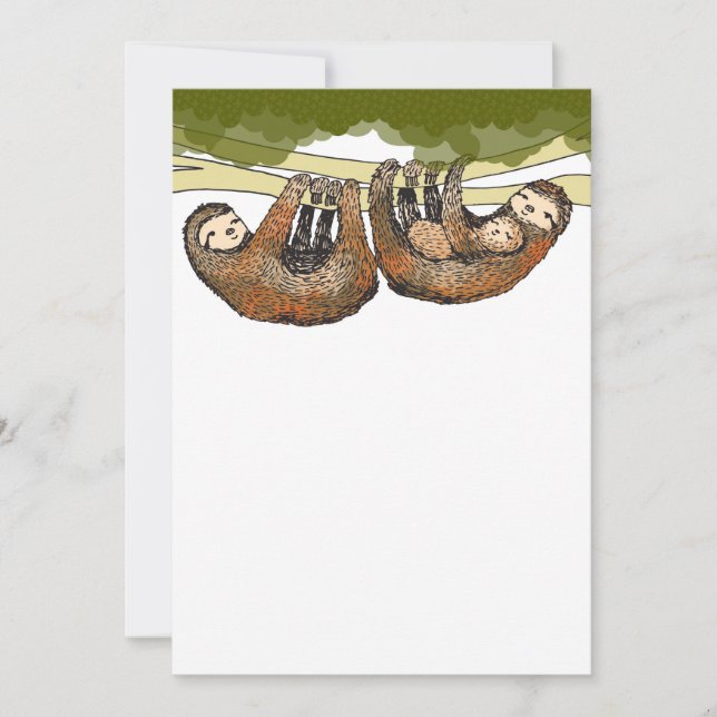 Baby Sloth Baby Shower / New Baby Ankündigung (Vorderseite)