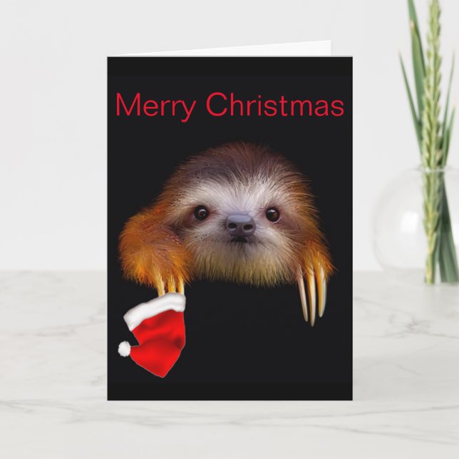 Baby Sloth Christmas Card Feiertagskarte (Vorderseite)