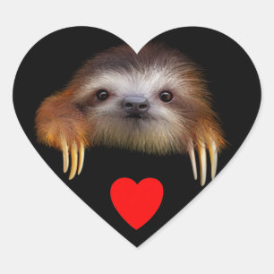 Baby Sloth Herz-Aufkleber
