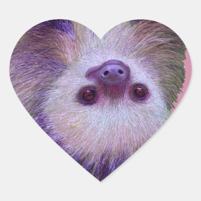 Baby Sloth Herz-Aufkleber (Vorderseite)