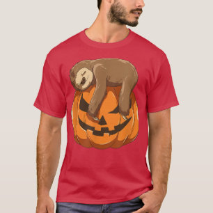 Baby Sloth Schlafsloth Beängstigend Pumpkin Face H T-Shirt