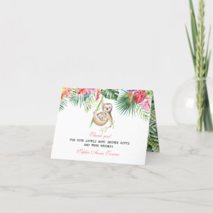 Baby Sloth Tropical Baby shower floral Merci