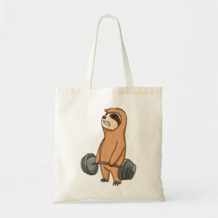 Baby Sloth Weight Lifting Fitness Motivation Worko Tragetasche