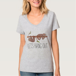 Baby Sloths am Baummuster hängen T-Shirt