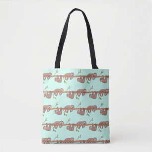 Baby Sloths am Baummuster hängen Tasche