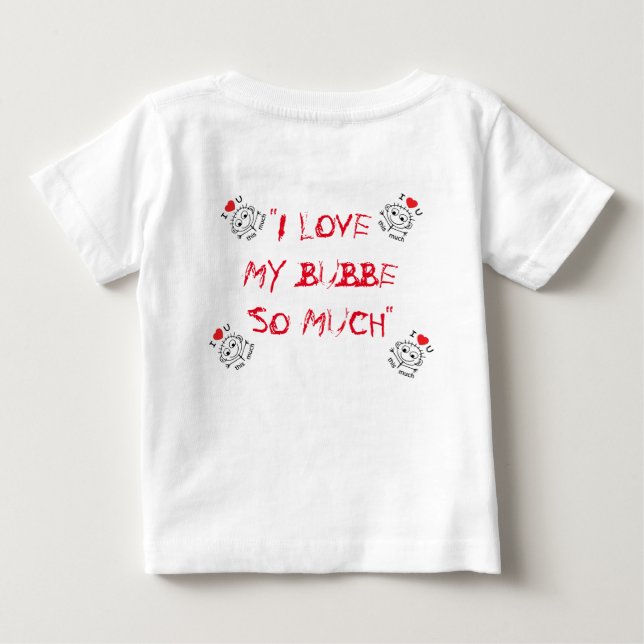 BABY SNAP BOTTOM I LIEBE MEIN BUBBE JEWISH BABY BABY T-SHIRT (Rückseite)