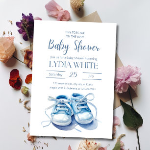 Baby Sneaker-Einladung zur Babyparty, Baby Junge Einladung