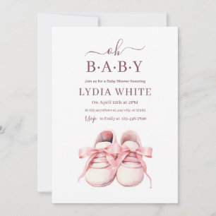 Baby Sneaker-Einladung zur Babyparty, Baby Mädchen Einladung