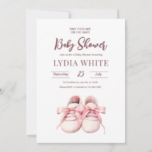 Baby Sneaker-Einladung zur Babyparty, Baby Mädchen Einladung
