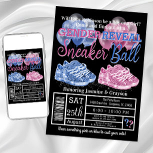 Baby-Sneaker Sneaker-Ball Geschlecht-Enthüllung Einladung