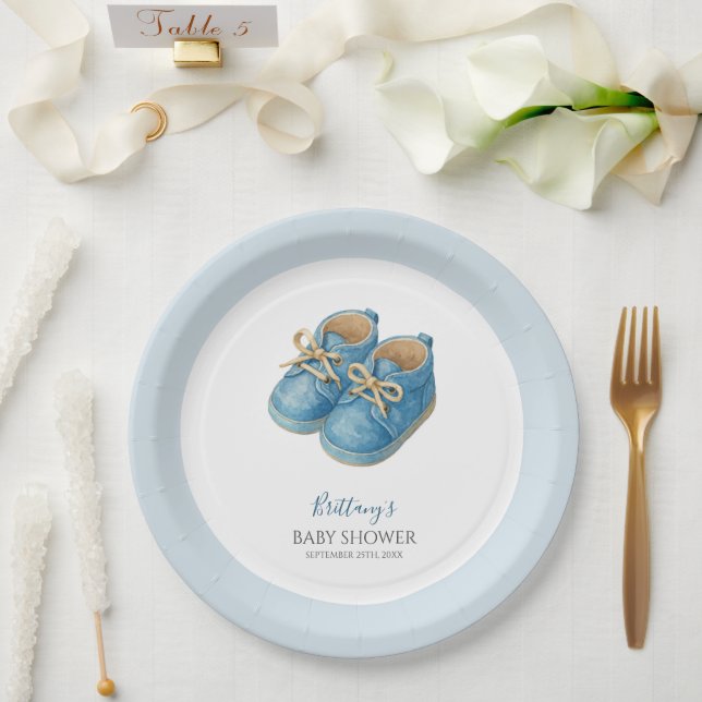 Baby Sneakers Sports Baby Shower  Pappteller (Hochzeit)