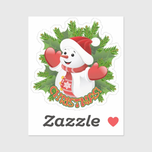 Baby Snowman mit Crystal Snowflakes Ornament Aufkleber (Blatt)