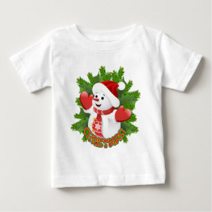 Baby Snowman mit Crystal Snowflakes Ornament T-shirt